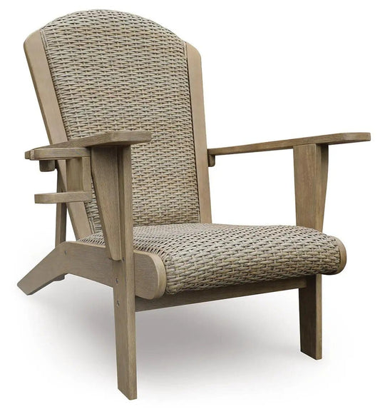 Marina Sun Adirondack Chair | 30.25 x 39.5 x 39.5 in | Wicker & Wood | Beige