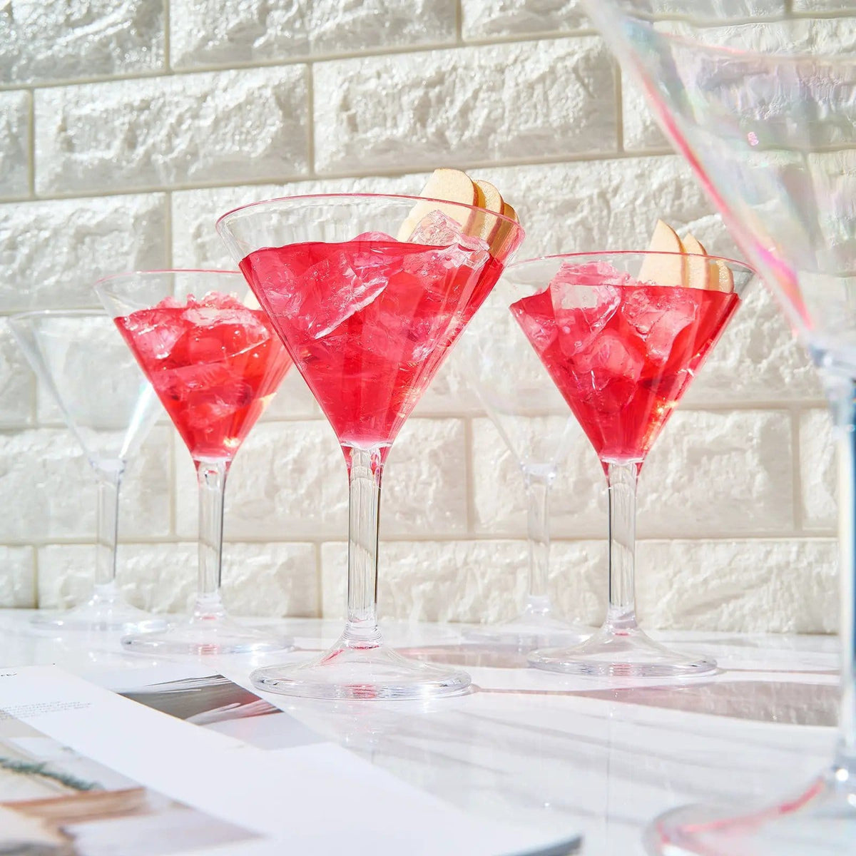 Barcelona Acrylic Martini Cocktail Glassware | 10 oz | Set of 6 | Glass