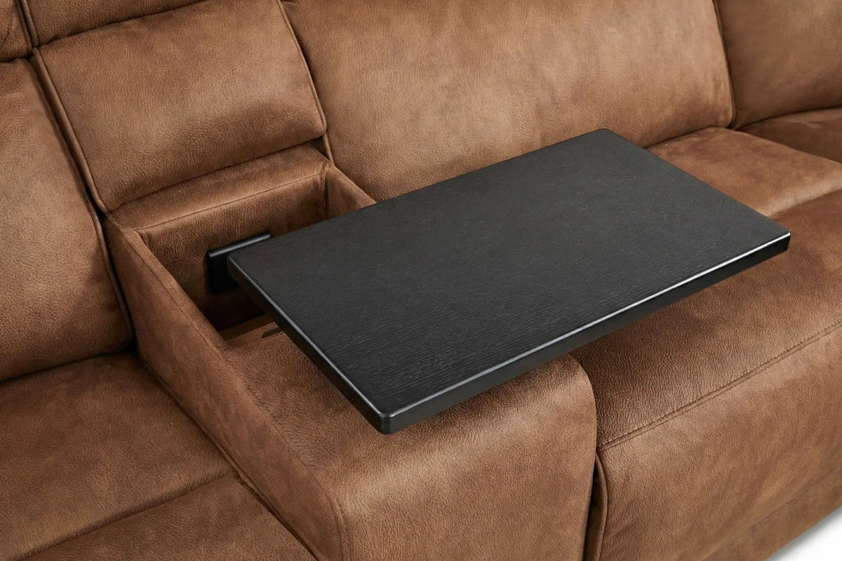 Power Reclining Sectional | 6 Piece | Immersive Sound | Mocha Faux Leather