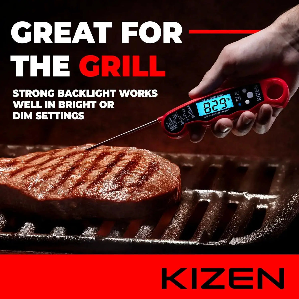 Instant Read Meat Thermometer Digital - Fast 3s Cooking Thermometer for Grill, Oven, BBQ with Large Backlit Display and Magnetic from PriceLows™