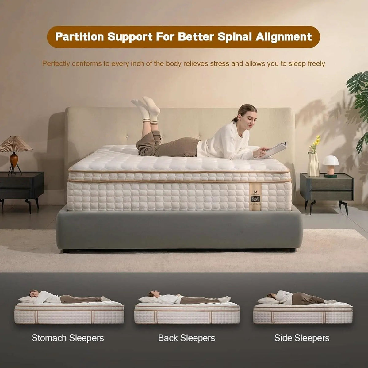 Queen 12 Inch CertipurUS Memory Foam Hybrid Mattress from PriceLows™