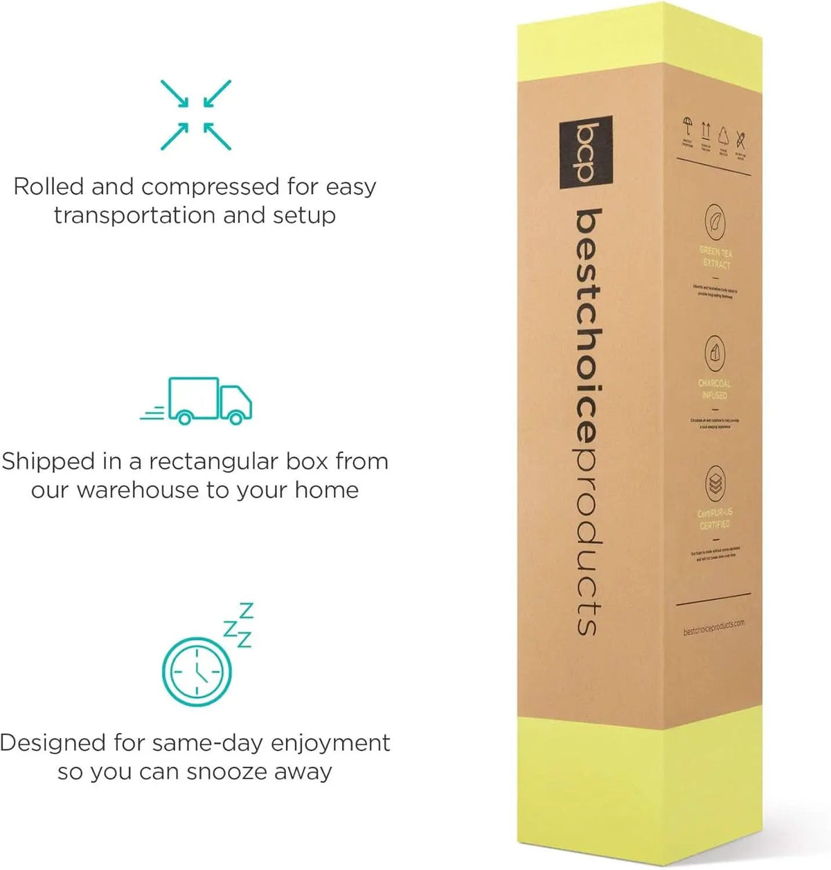 Full Size Charcoal Memory Foam Mattress Triple Layer from PriceLows™