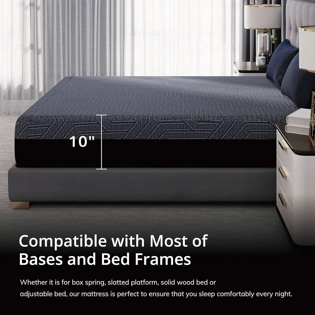 Queen Memory Foam Mattress Charcoal Premium Orthopedic from PriceLows™