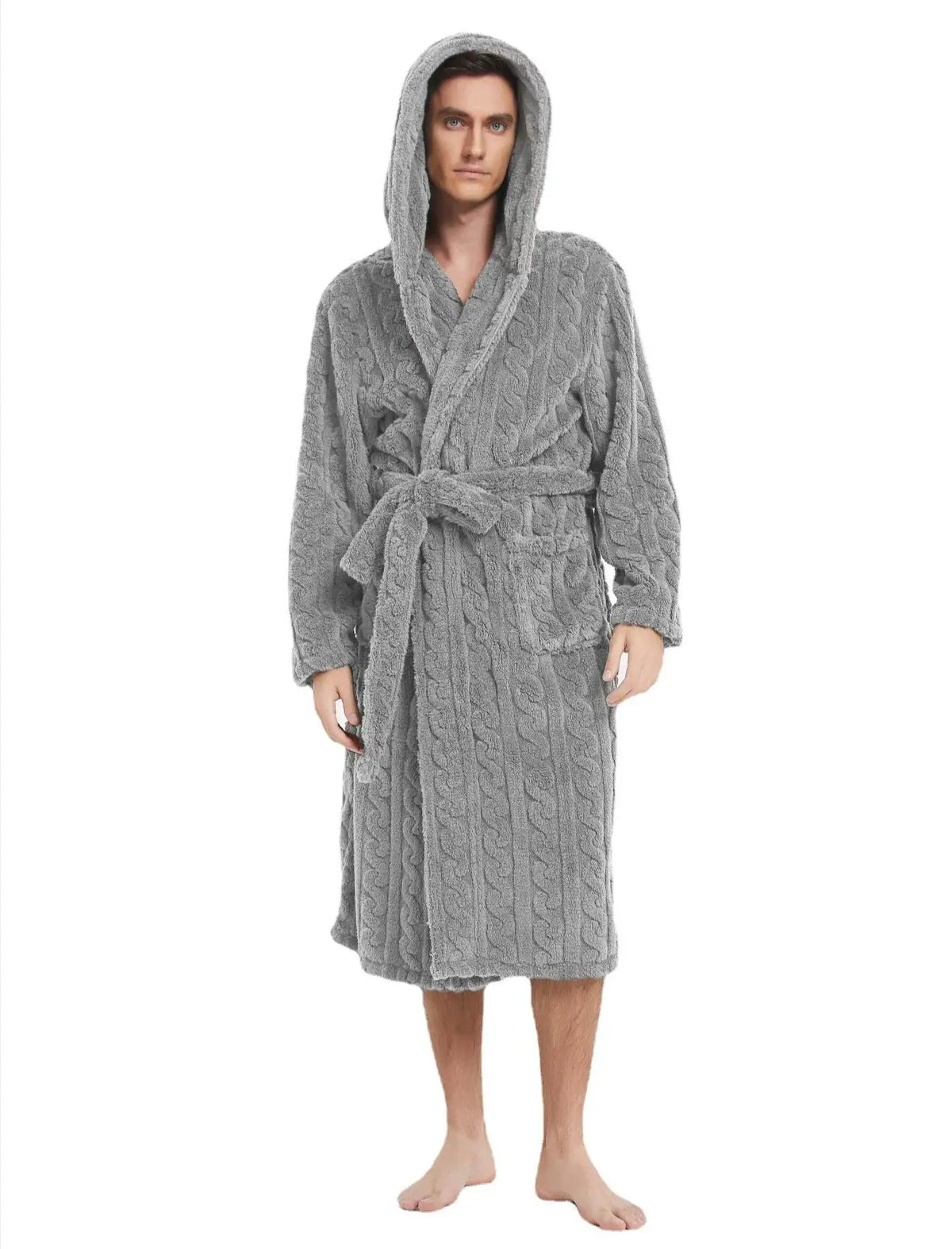 Men Hooded Robe | Thickened Polyester | PriceLows™