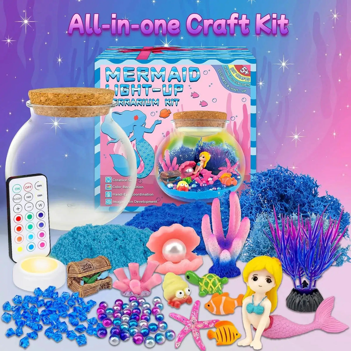 Mermaid Terrarium Kit | LED Night Light | PriceLows™