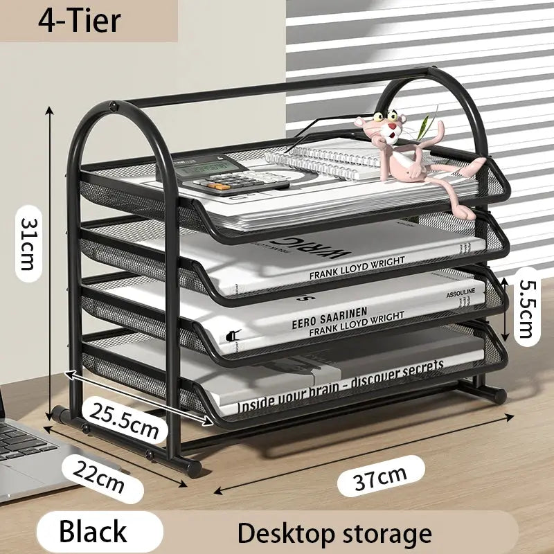 Mesh Letter Tray,Office Desk Paper Organizer with Sliding Trays for Desk Accessories, Office Supplies and File Storage, Black from PriceLows™