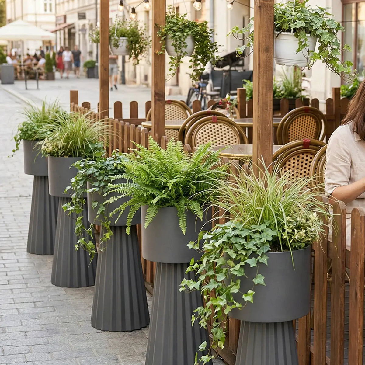 3pcs Metal Plant Pots with Stand Indoor Outdoor Tall Flower Pots 9.1in 10.6in 11.8in for Living Room Corner Kitchen Office Garde from PriceLows™