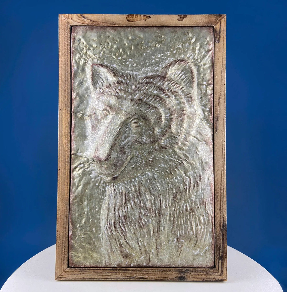Large Hand Pounded Metal Bear Wall Art | Rustic Animal Relief for Cabin or Kids Room | Whimsical Bear Portrait | Gift For Dad Hunter Animal Lover