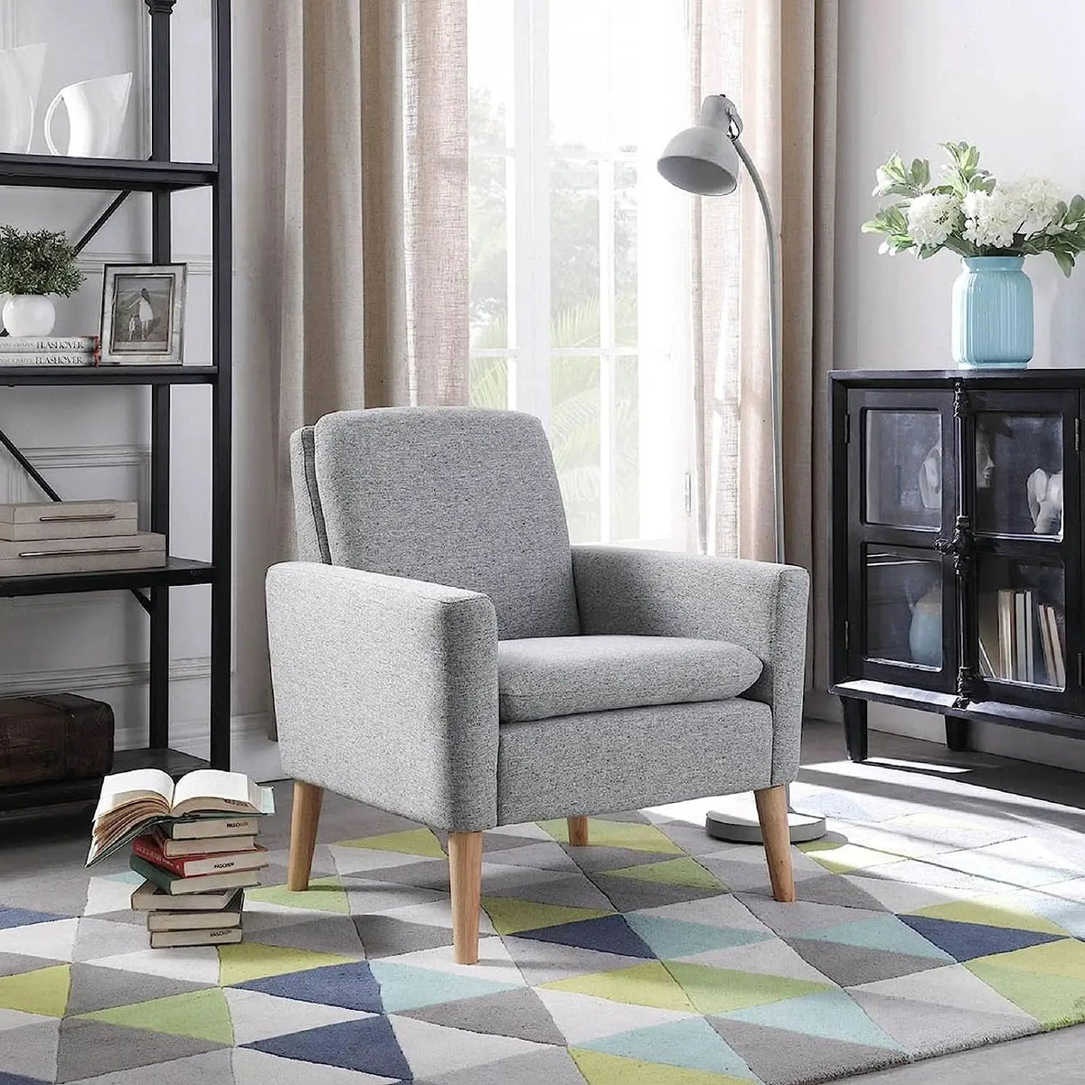 Mid Century Modern Armchair With Padded Seat Cushion from PriceLows™