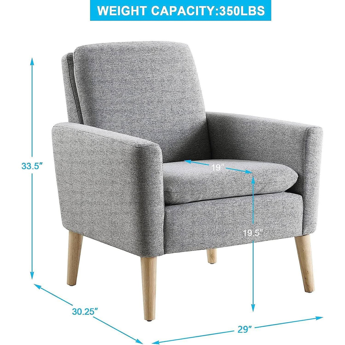 Mid Century Modern Armchair With Padded Seat Cushion from PriceLows™