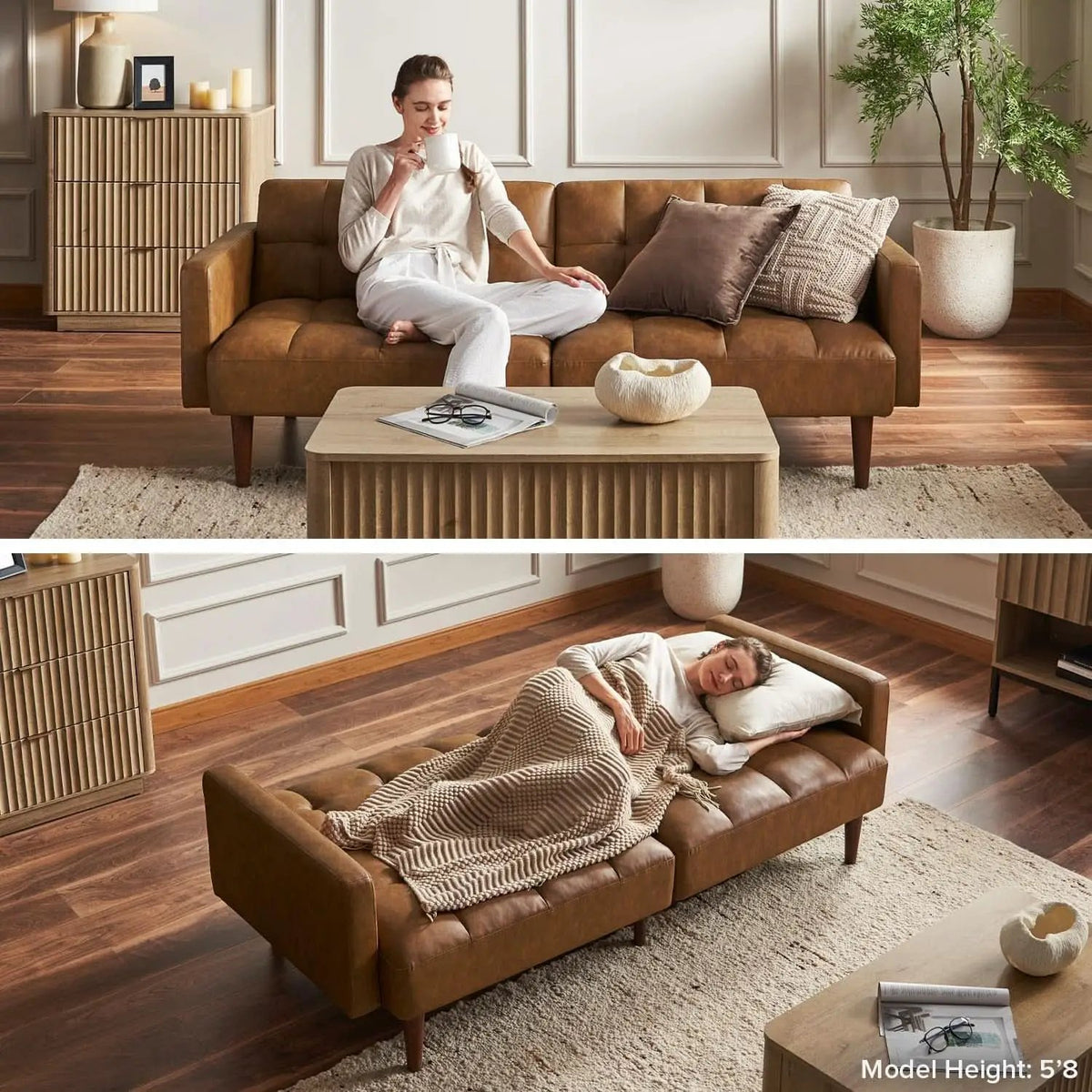 Mid Century Modern Multi Functional Sofa Bed Futon from PriceLows™