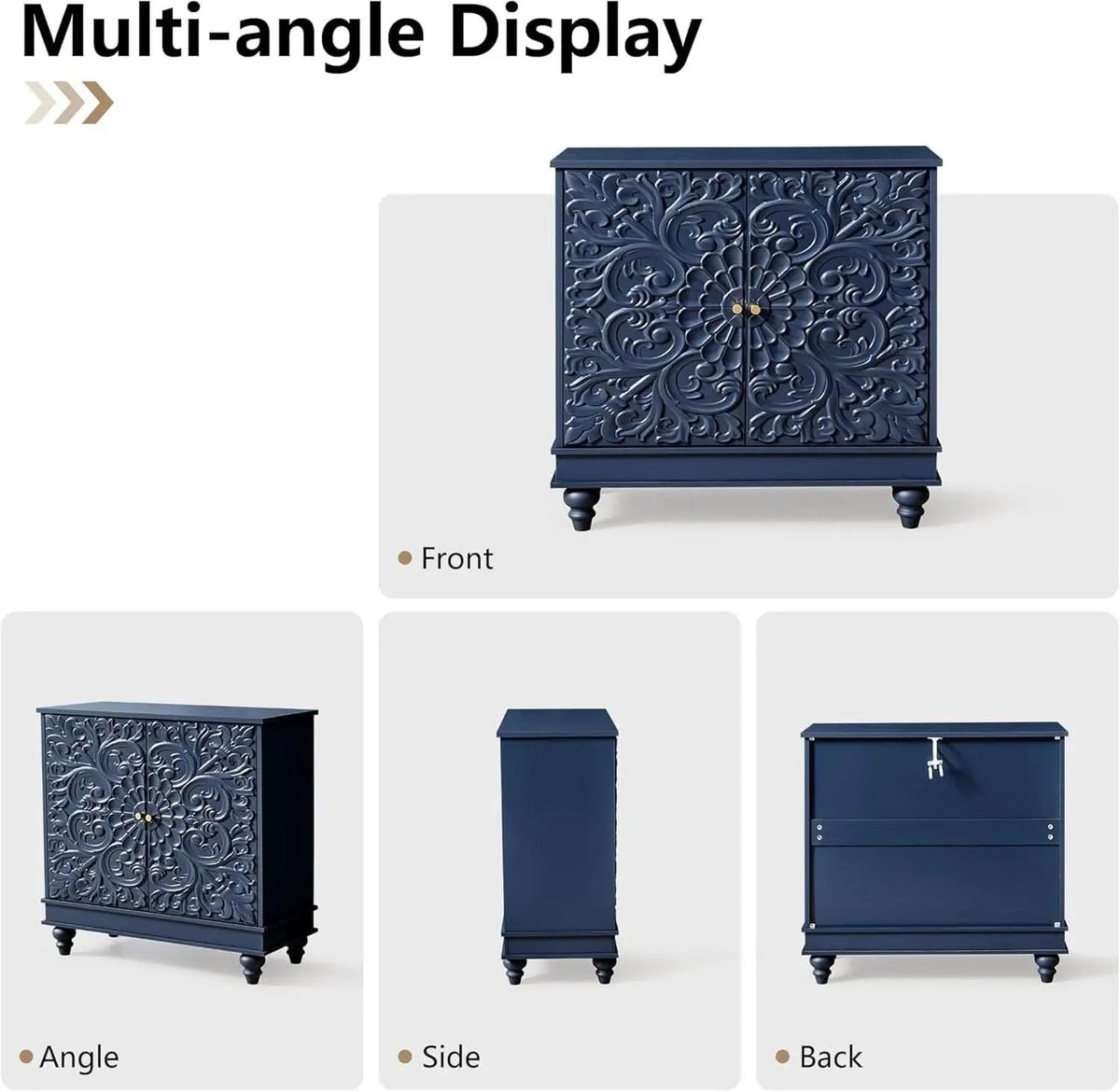 Midnight Blue Luxury Accent Sideboard With 2 Doors from PriceLows™