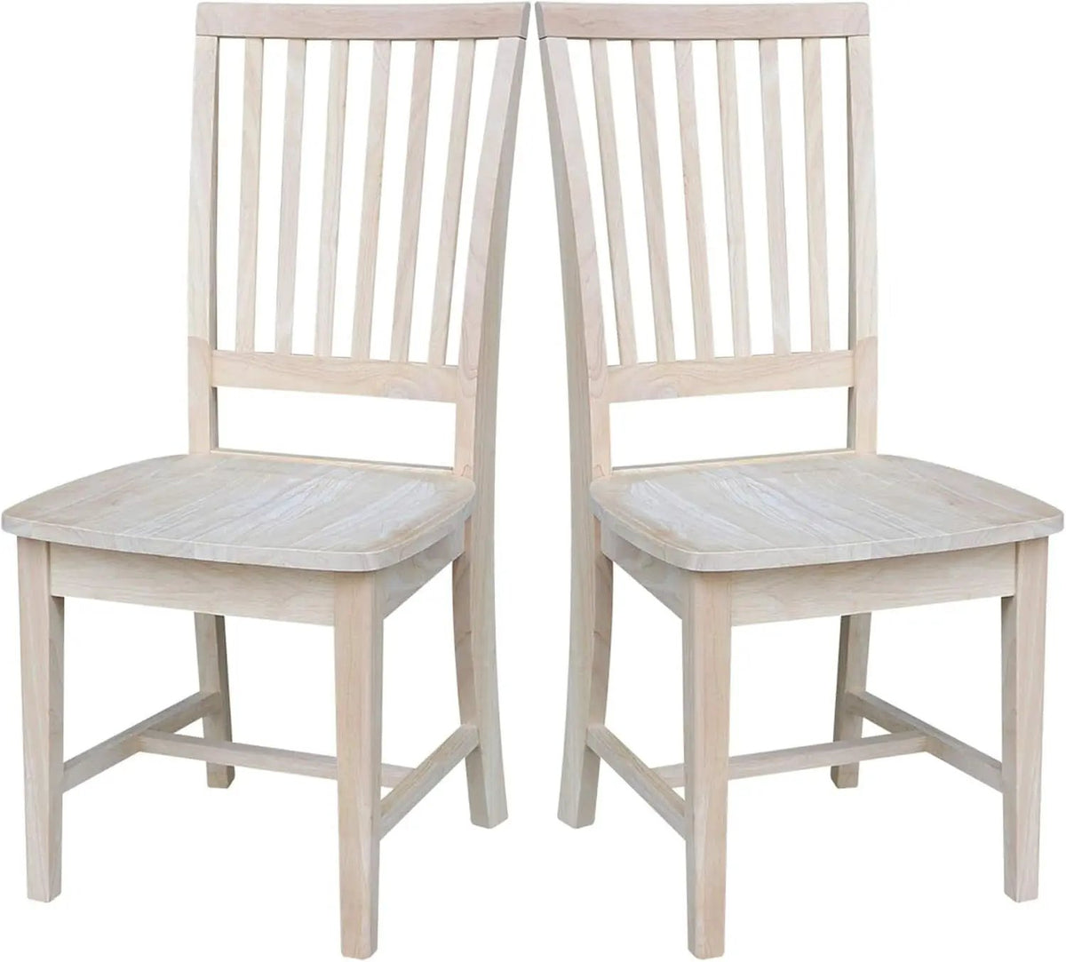 Mission Side Dining Chairs Set Of 2 Solid Parawood Unfinished 39.2 Inch Height from PriceLows™