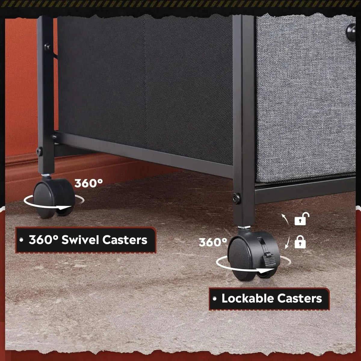 Mobile File Cabinet Rolling Printer Stand With 3 Drawers from PriceLows™