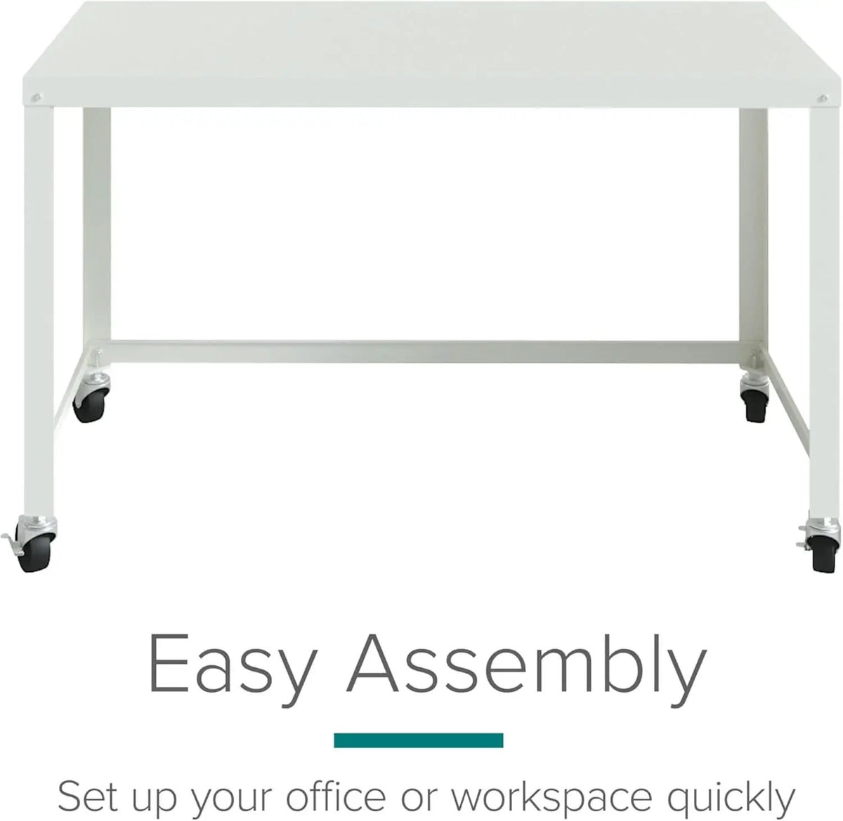 Mobile Metal Desk Workstation with Wheels and Durability from PriceLows™