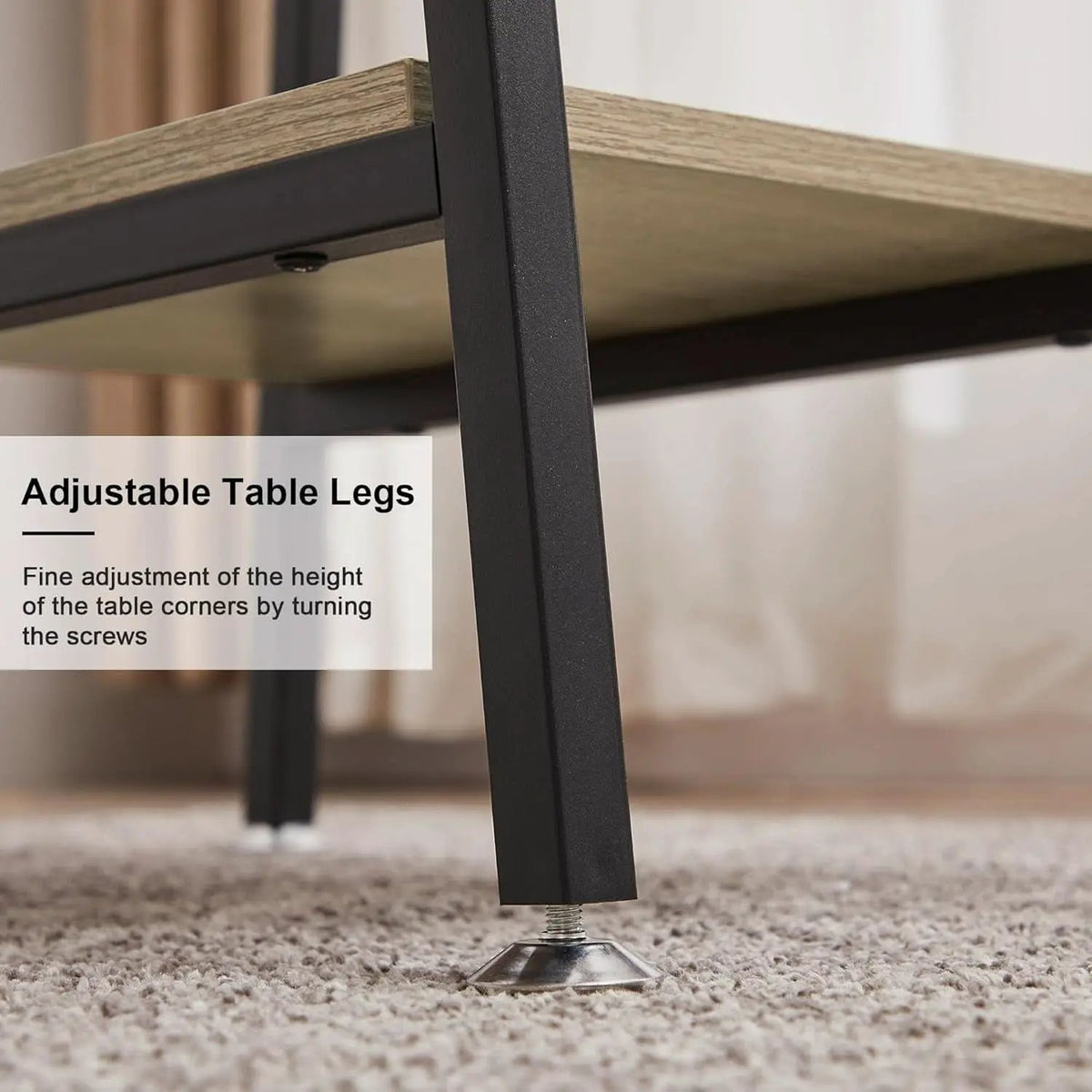 Modern 43 Inch Computer Desk with Adjustable Storage Shelves from PriceLows™