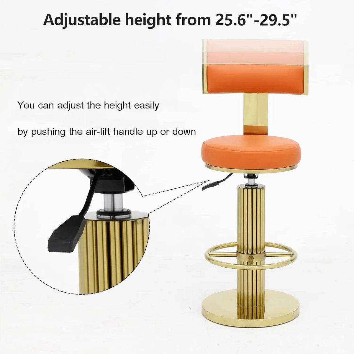 Modern Adjustable Counter Height Bar Stools with Back from PriceLows™