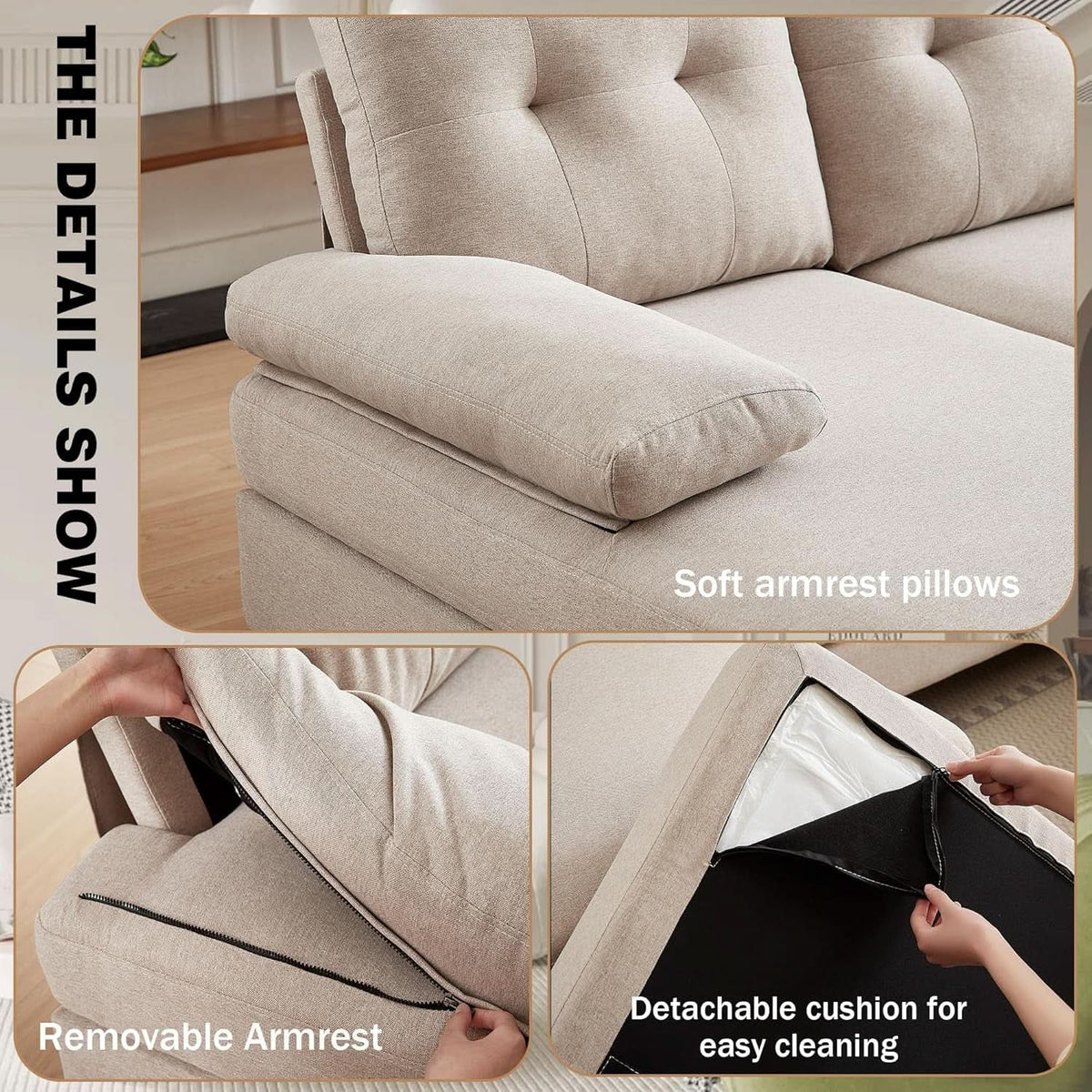Modern U Shaped Sectional Couch With Double Chaise from PriceLows™