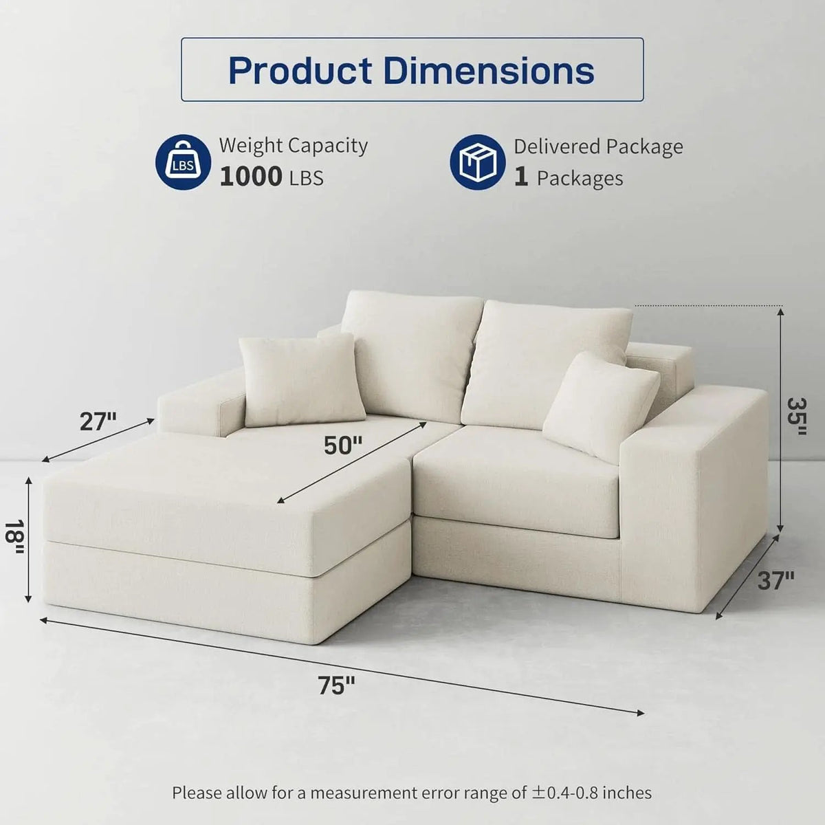 Beige Modular Sectional Sofa With Reversible Chaise from PriceLows™