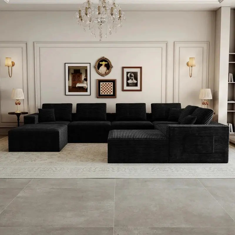 Modular Sectional Sofa | 8-Piece Set | Corduroy Fabric | No Assembly Needed from PriceLows™