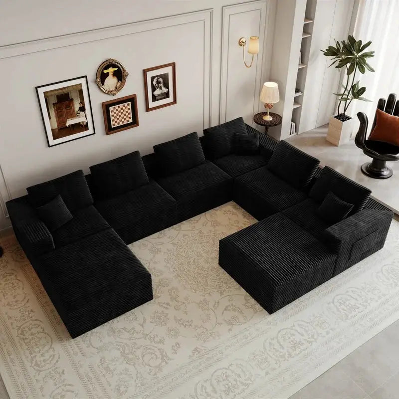 Modular Sectional Sofa | 8-Piece Set | Corduroy Fabric | No Assembly Needed from PriceLows™