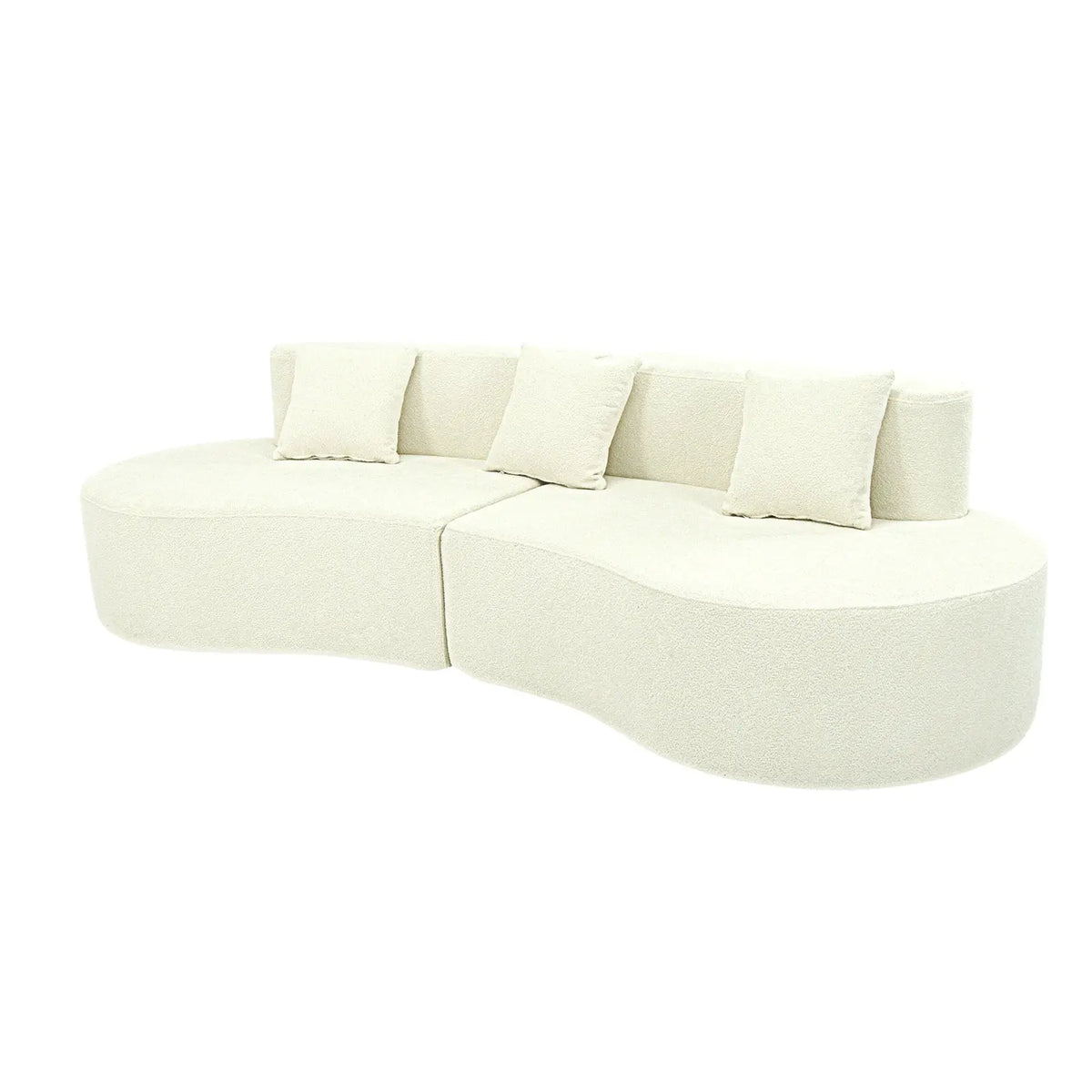 Modular Sectional Sofa | 4 Seat | Curved Half Moon | Cream White from PriceLows™