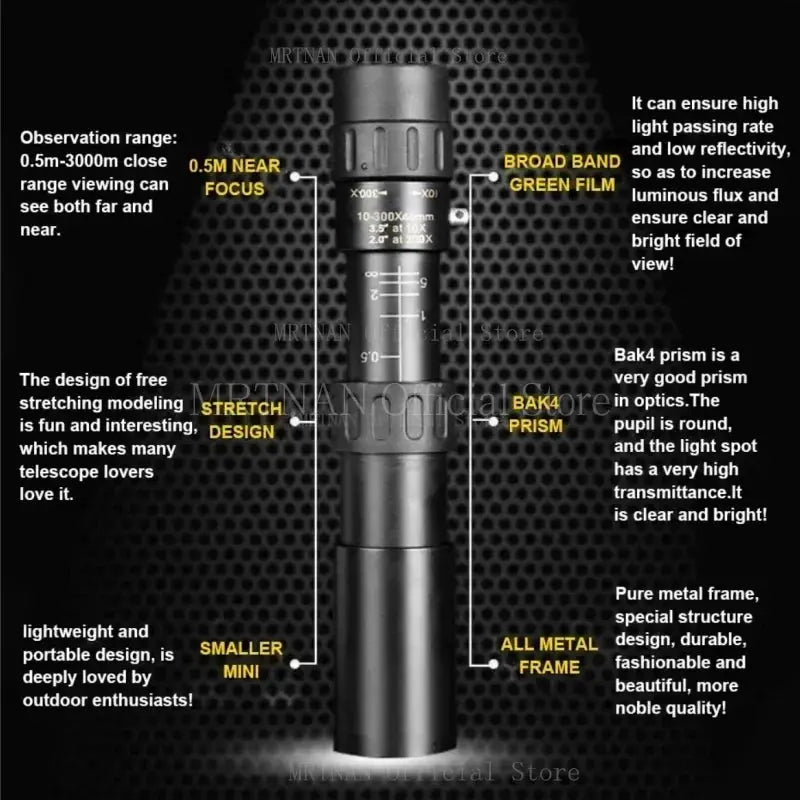 Monocular Telescope | 10-300x Zoom | PriceLows™
