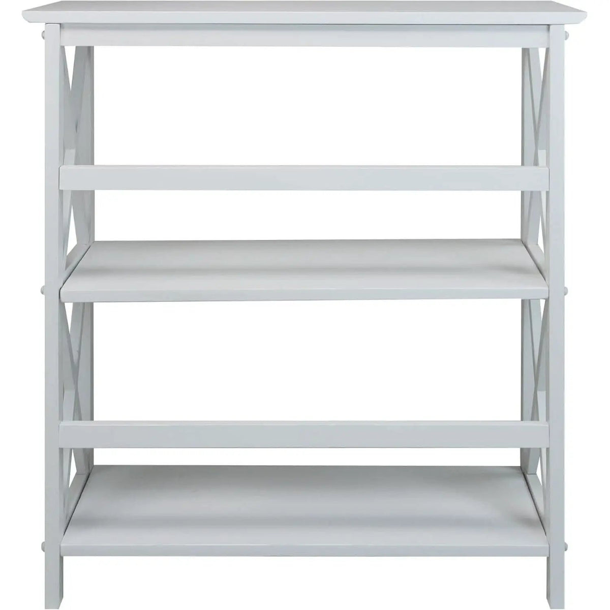 Montego 3 Shelf Bookcase White Modern X Design Storage from PriceLows™