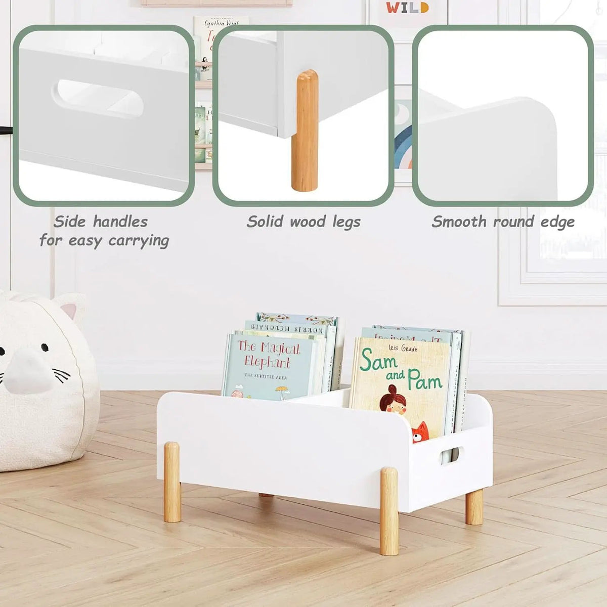 Montessori Toddler Bookshelf With Adjustable Dividers from PriceLows™