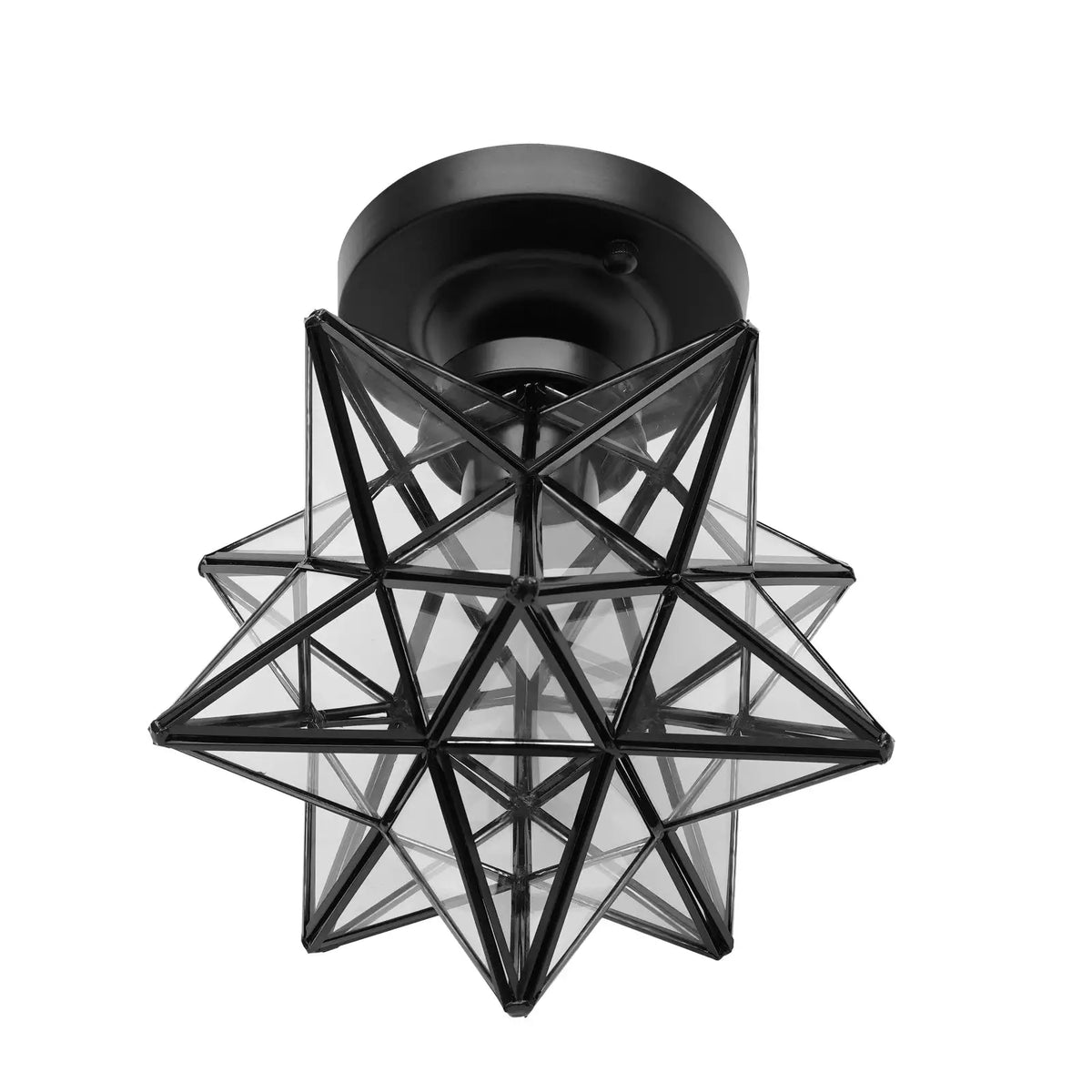 US Standard Moravian Star Ceiling Lamp, High-Clarity Glass Polished Surface, 5-10㎡ Coverage Romantic Lighting for Home/Hotel from PriceLows™