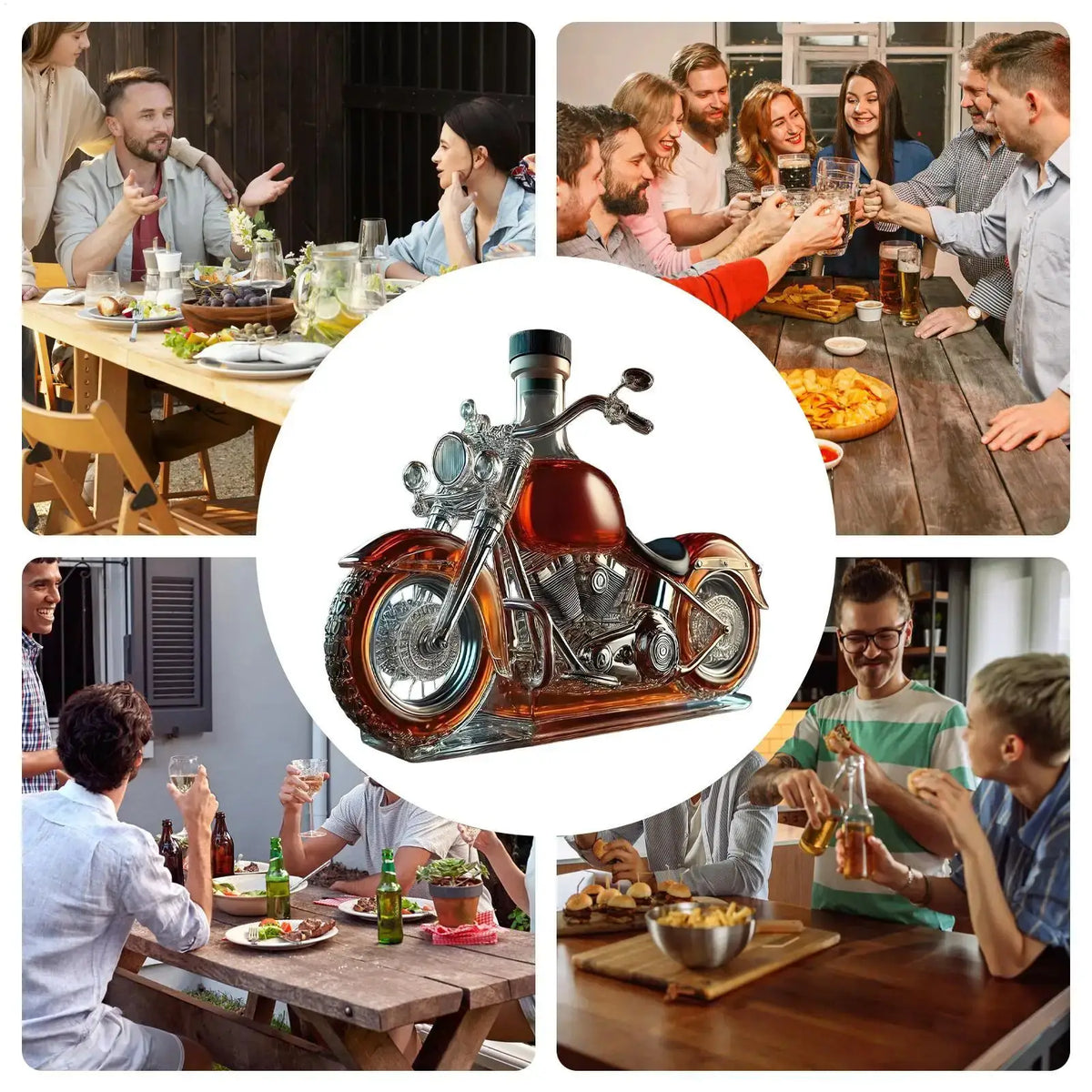 Motorcycle Glass Wine Decanter Liquor Aerator Whisky Bottle Handcrafted Glass Whiskey Wine Bottles for Home Kitchen from PriceLows™