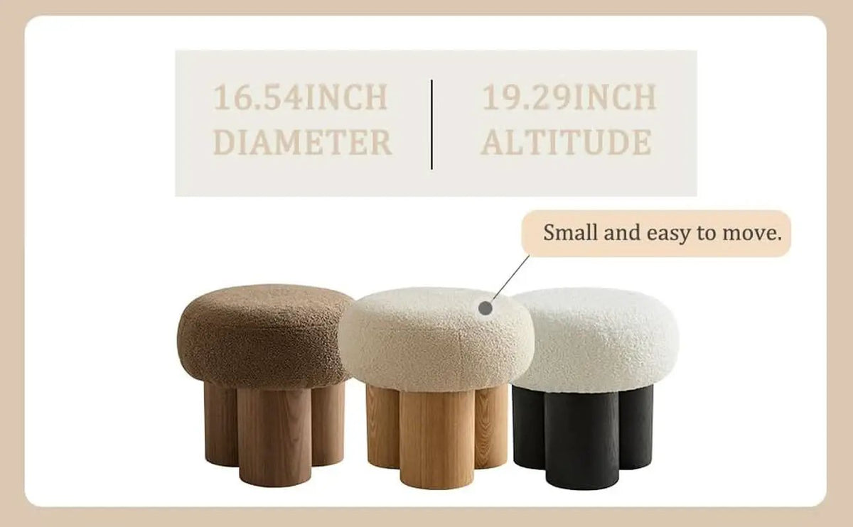 Brown Mushroom Stool Ottoman Footrest 16.54 Inches from PriceLows™