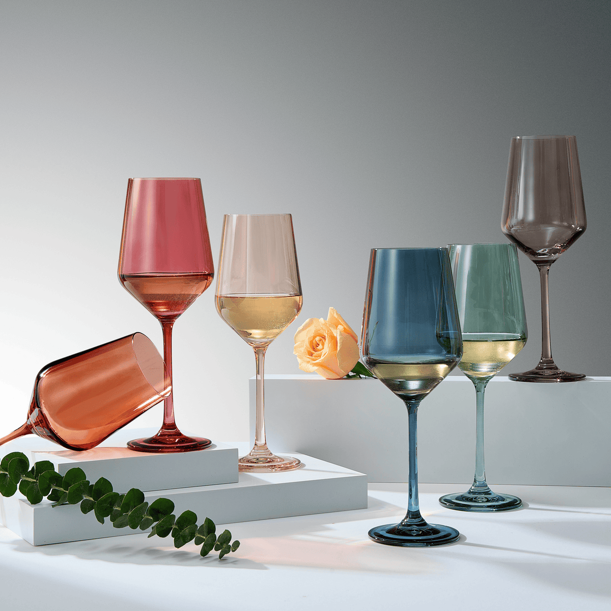 Tonal Stemmed Wine Glassware | 12 oz | Set of 6 | Entertaining