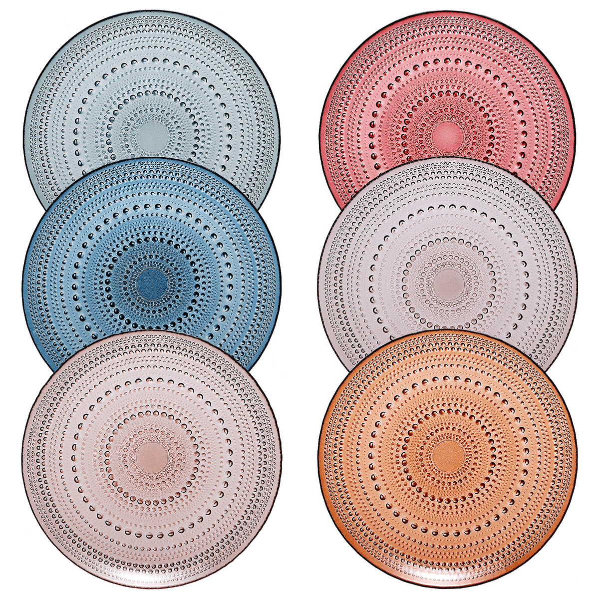 Tonal Hobnail Glass Plate | Set of 6 | Glass | Entertaining