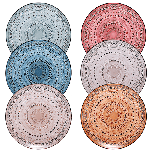 Tonal Hobnail Glass Plate | Set of 6 | Glass | Entertaining