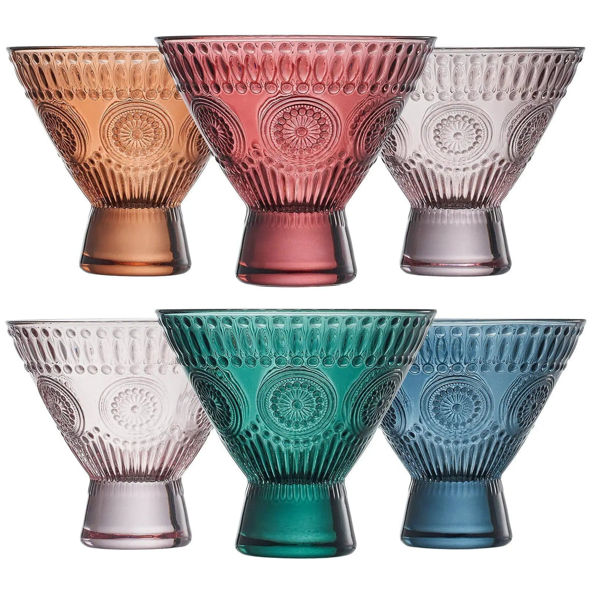 Tonal Hobnail Martini Glassware | 8 oz | Set of 6 | Glass