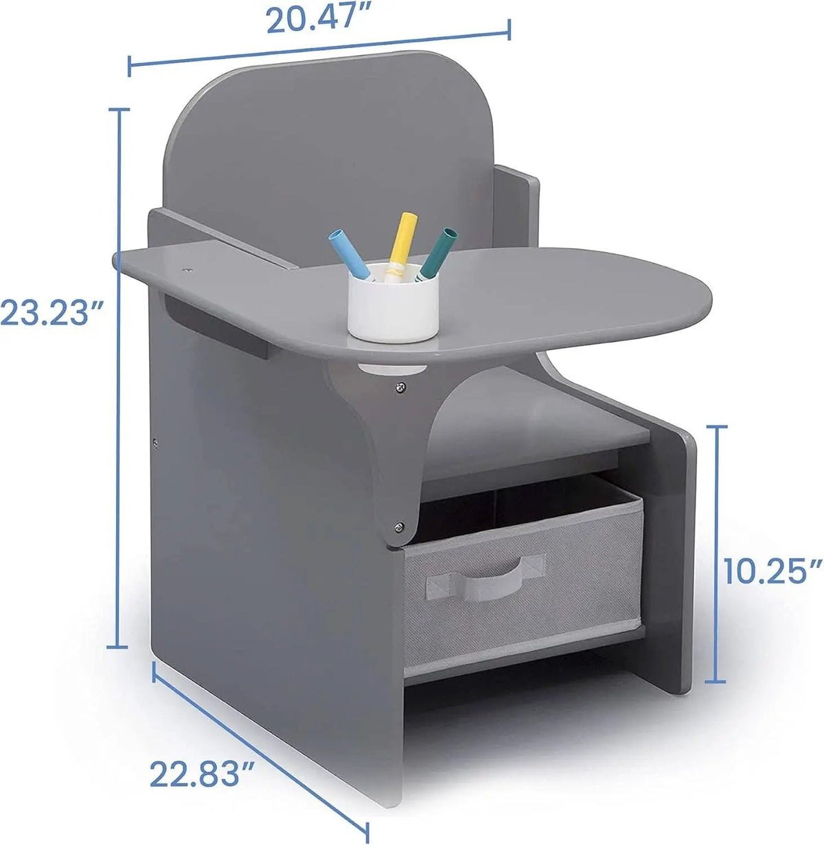 Mysize Chair Desk With Removable Cup Holder Grey Bin from PriceLows™