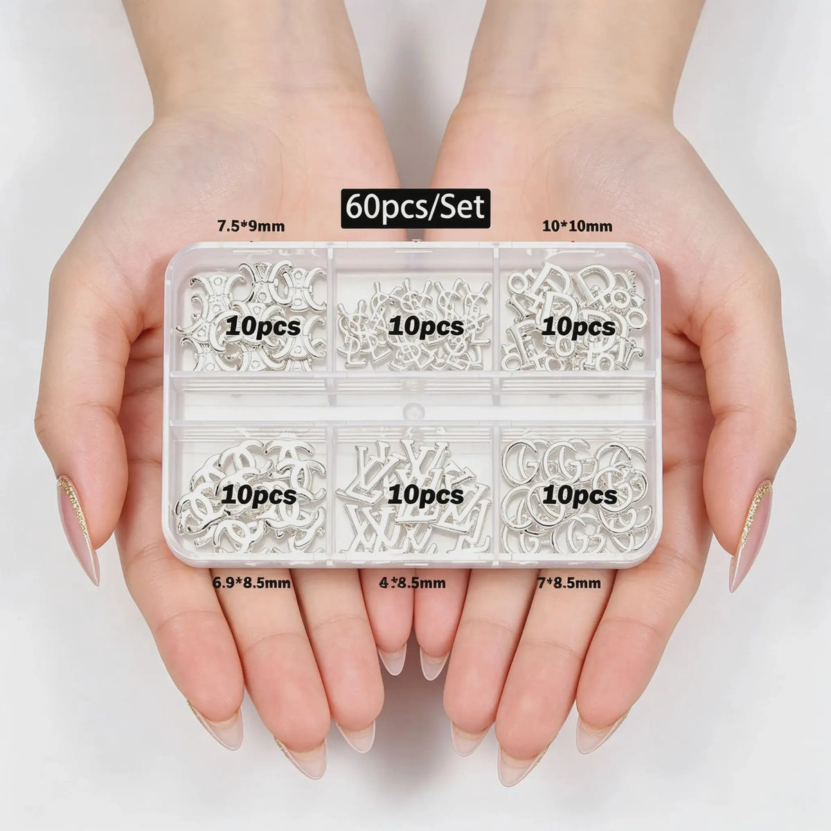 30/60pcs/Box 3D Luxury Metal Nail Art Decorations Alloy Shiny Rhinestones Pearl Gems Zircon Diamond Charms DIY Nail Accessories from PriceLows™