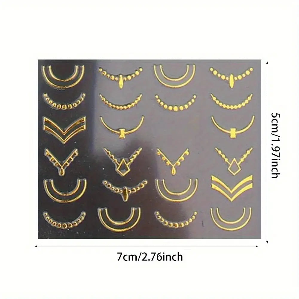 Nail Art Stickers | Golden Floral 3D | PriceLows™