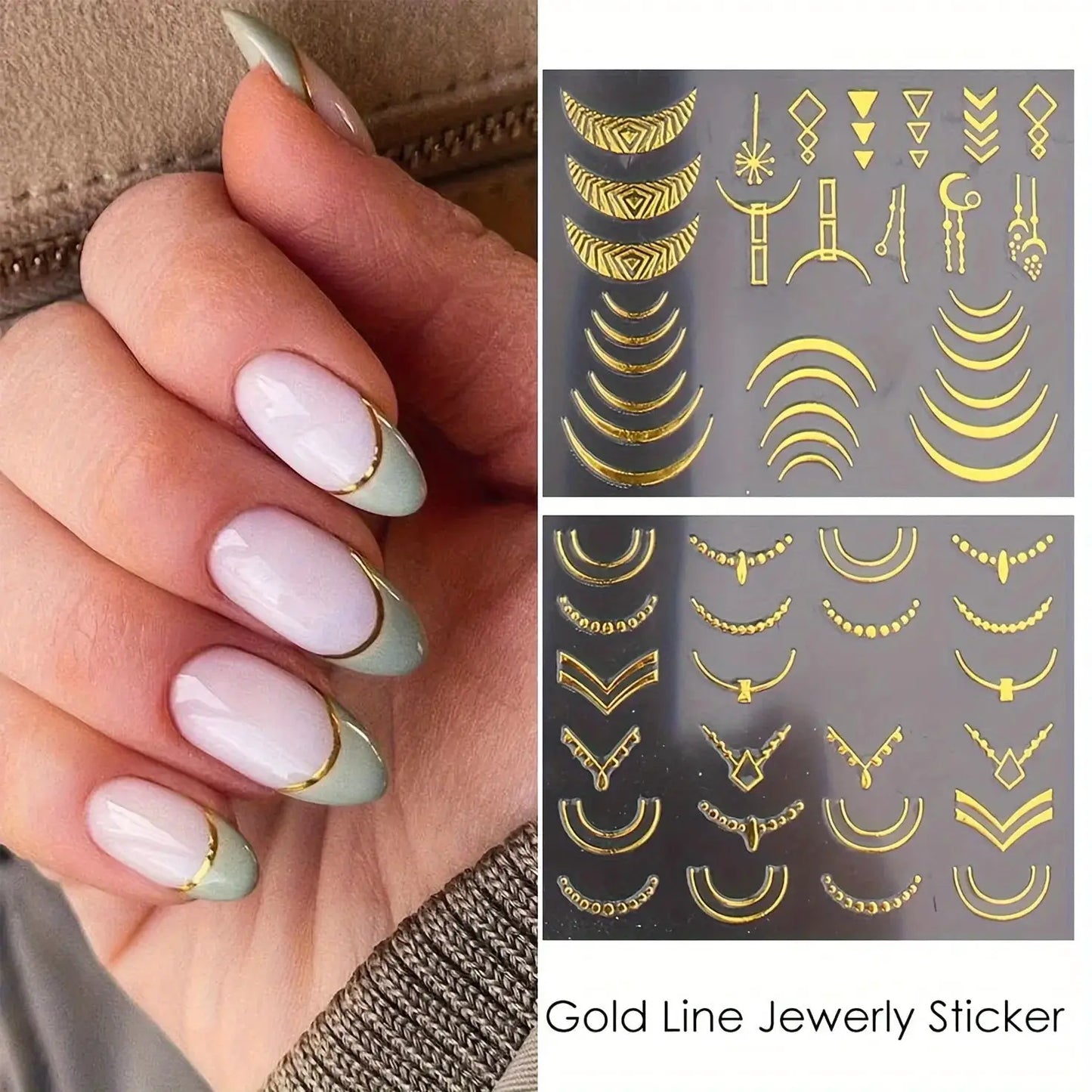 Nail Art Stickers | Golden Floral 3D | PriceLows™
