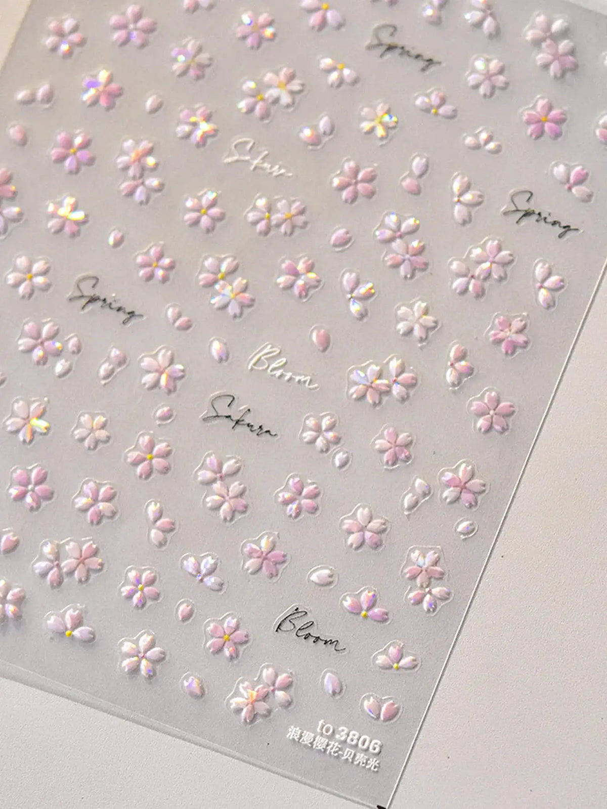 TSZS Spring Flower tulip Cherry blossoms Nail Art Stickers Self-adhesive INS 5D Pink White Flower Nail Decals from PriceLows™