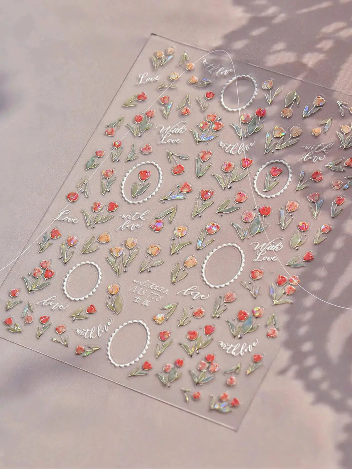 TSZS Spring Flower tulip Cherry blossoms Nail Art Stickers Self-adhesive INS 5D Pink White Flower Nail Decals from PriceLows™