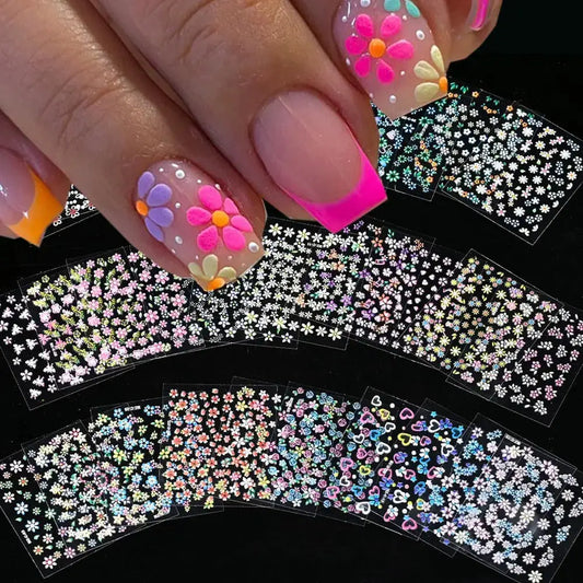 Nail Decals 3D Floral Mix Sheets 30/60/90 | PriceLows™