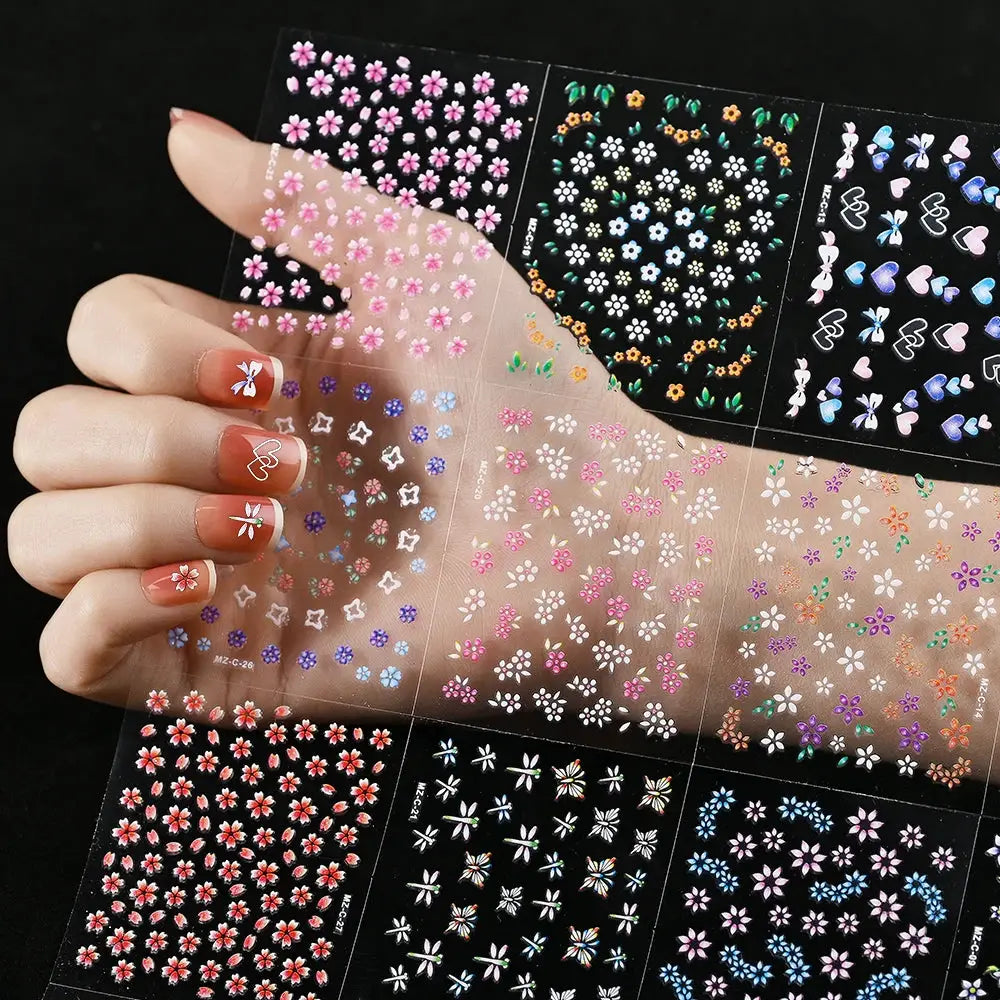 Nail Decals 3D Floral Mix Sheets 30/60/90 | PriceLows™
