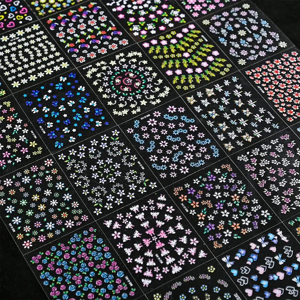 Nail Decals 3D Floral Mix Sheets 30/60/90 | PriceLows™