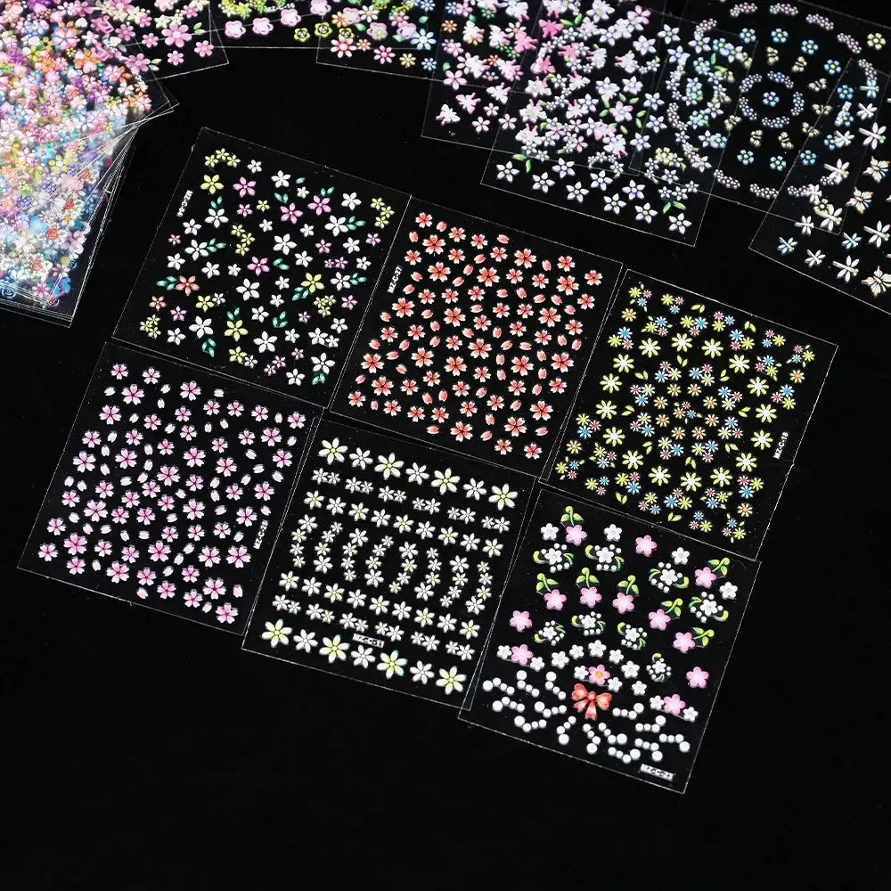 Nail Decals 3D Floral Mix Sheets 30/60/90 | PriceLows™