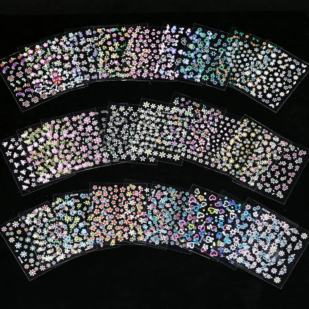 Nail Decals 3D Floral Mix Sheets 30/60/90 | PriceLows™
