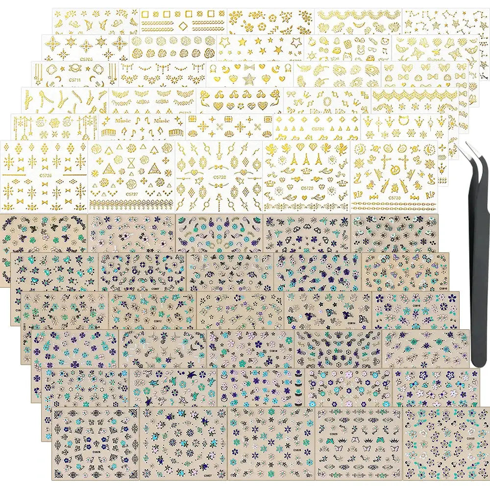 Nail Decals 3D Floral Mix Sheets 30/60/90 | PriceLows™