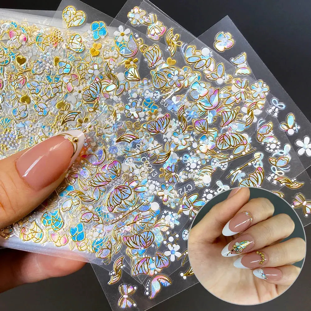 Nail Decals 3D Floral Mix Sheets 30/60/90 | PriceLows™