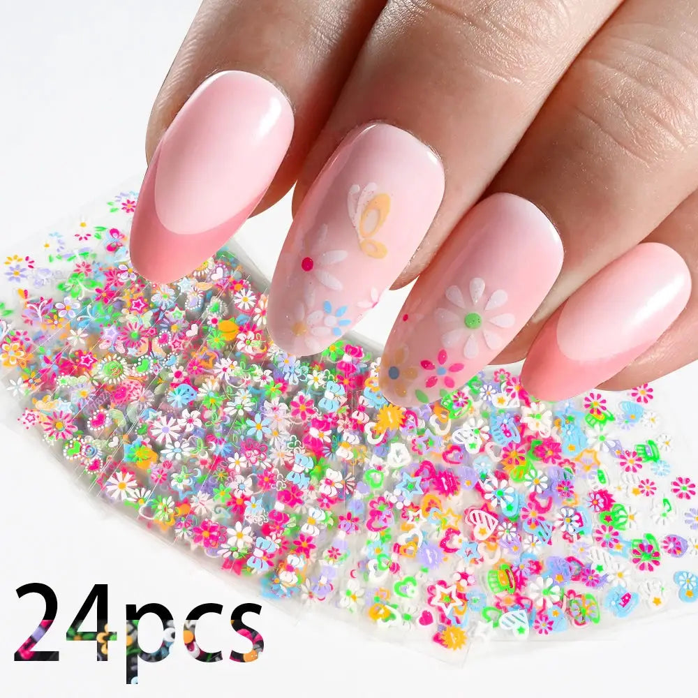 Nail Decals 3D Floral Mix Sheets 30/60/90 | PriceLows™